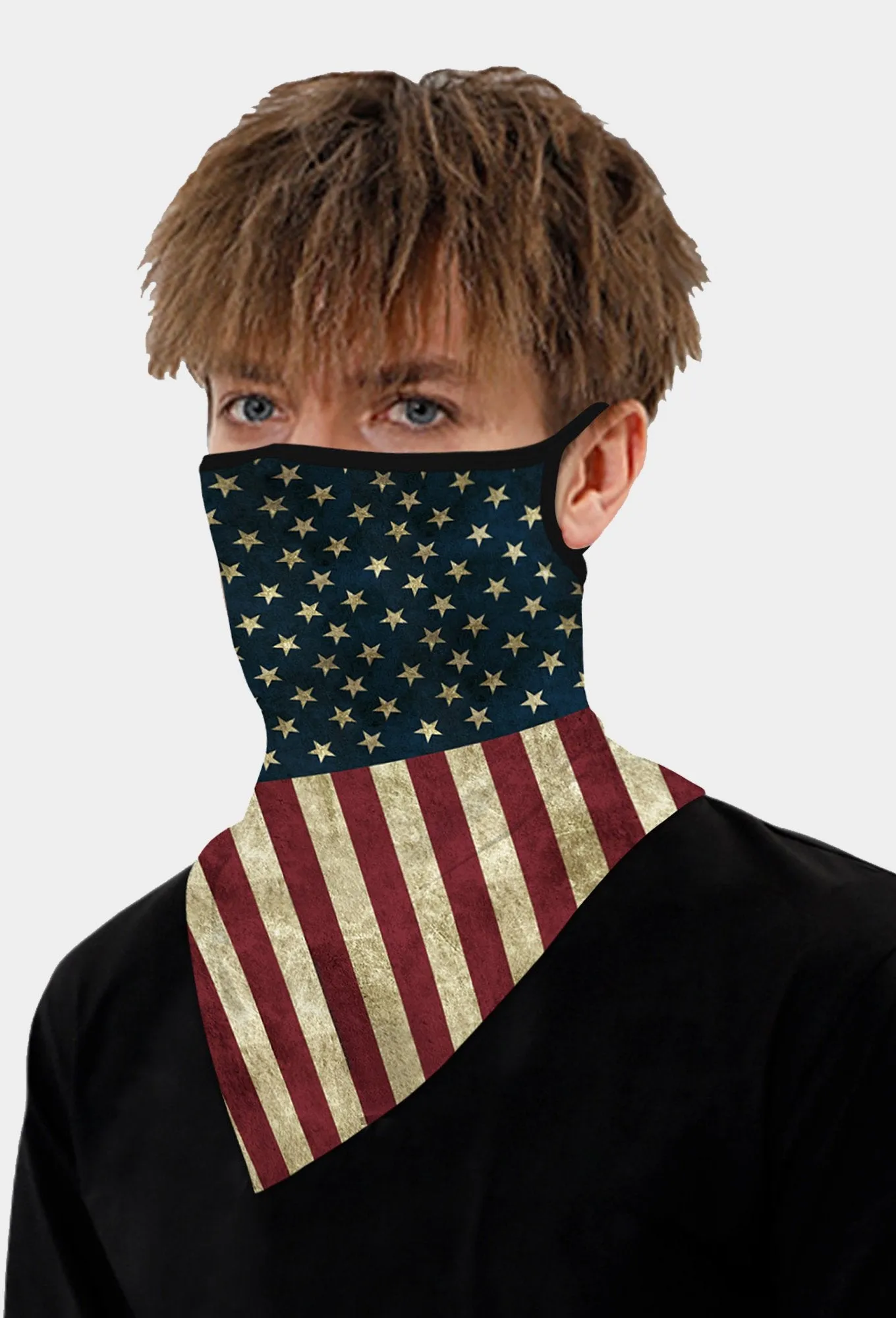 American Flag Bandana Scarf With Earloops