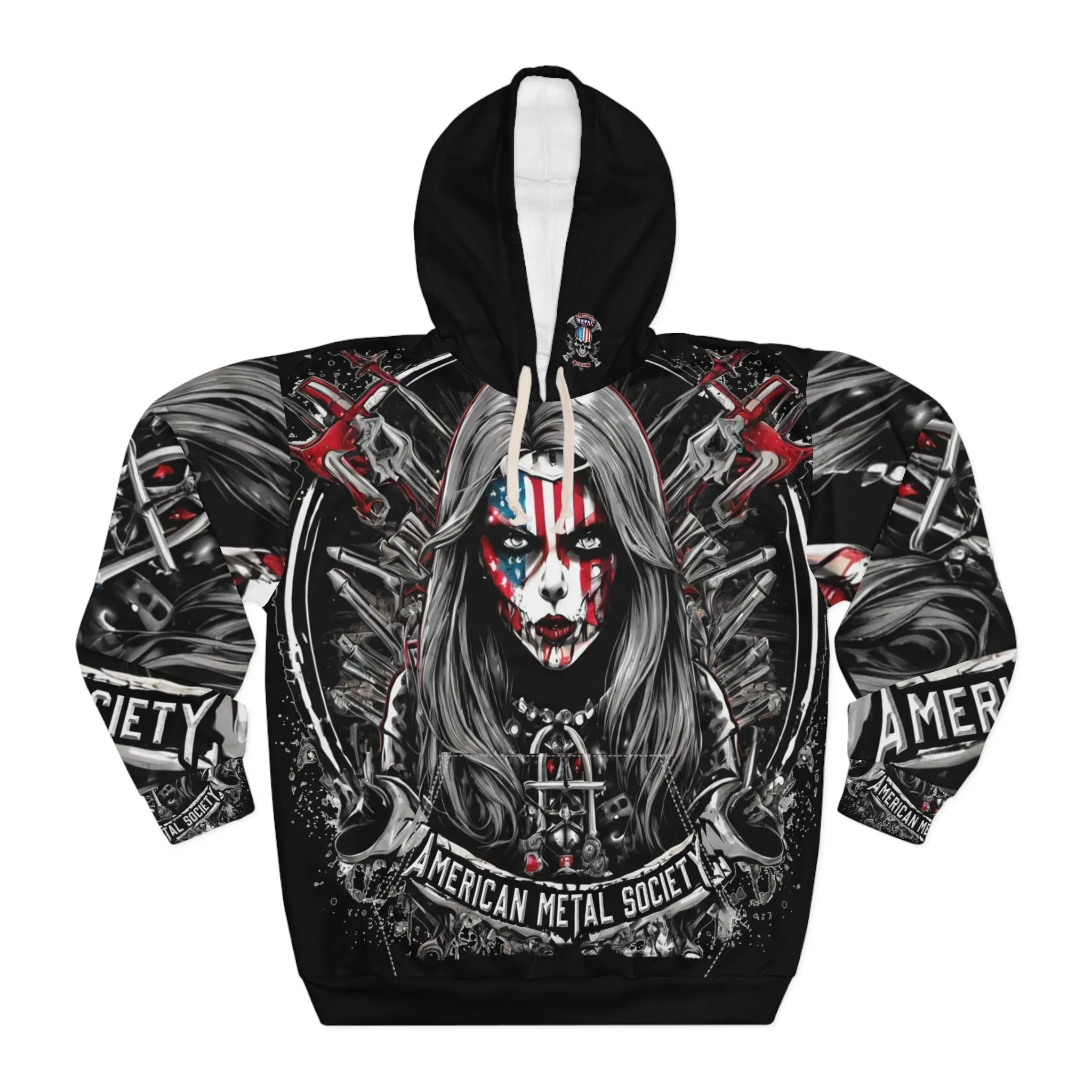 American Metal Society Unisex Pullover Hoodie (AOP)