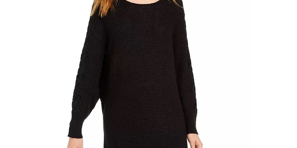 American Rag Junior's Lace up Tunic Sweater Black