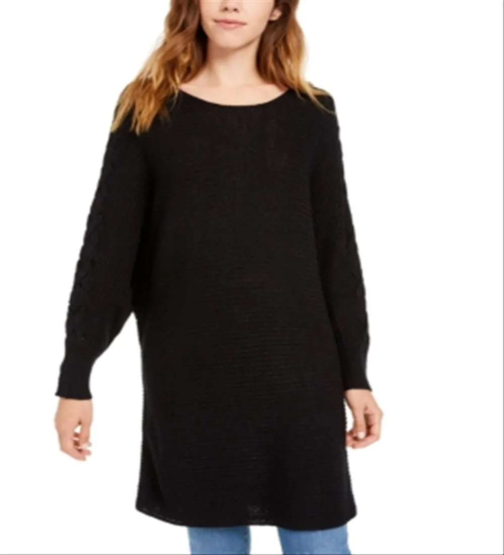 American Rag Junior's Lace up Tunic Sweater Black