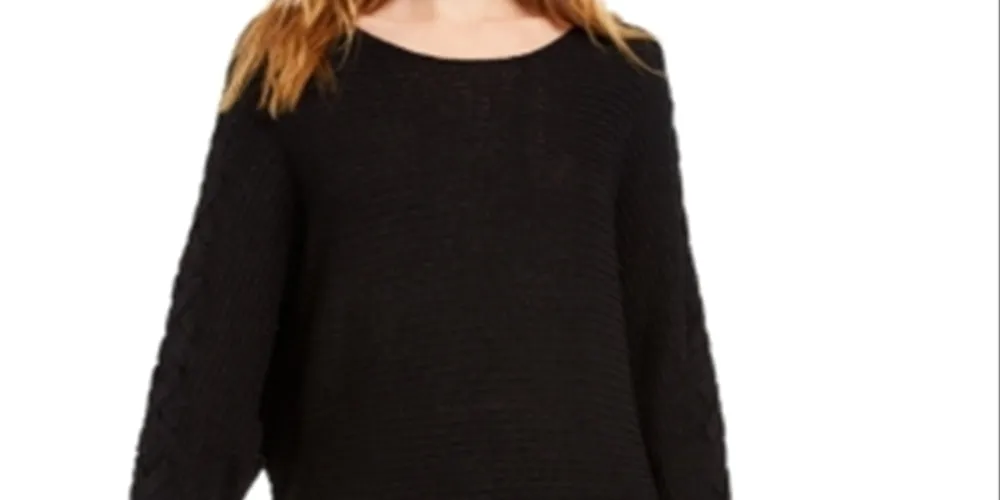 American Rag Junior's Lace up Tunic Sweater Black