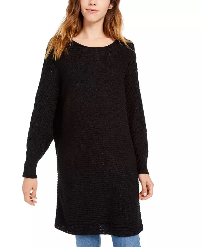 American Rag Junior's Lace up Tunic Sweater Black