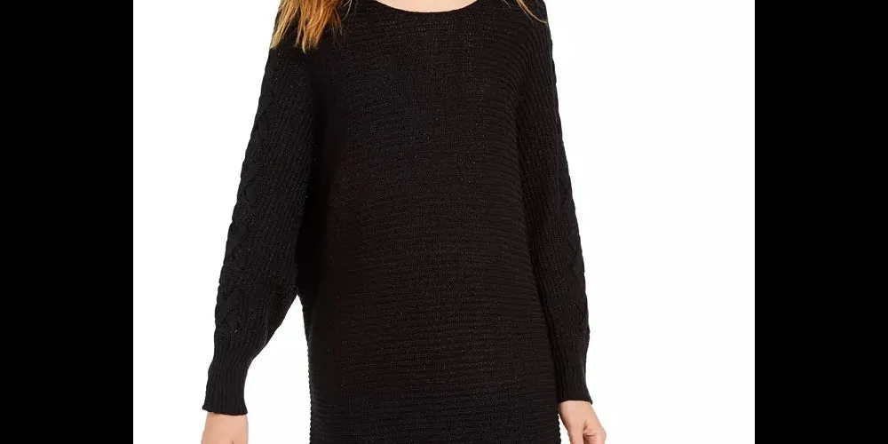 American Rag Junior's Lace up Tunic Sweater Black