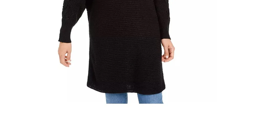 American Rag Junior's Lace up Tunic Sweater Black