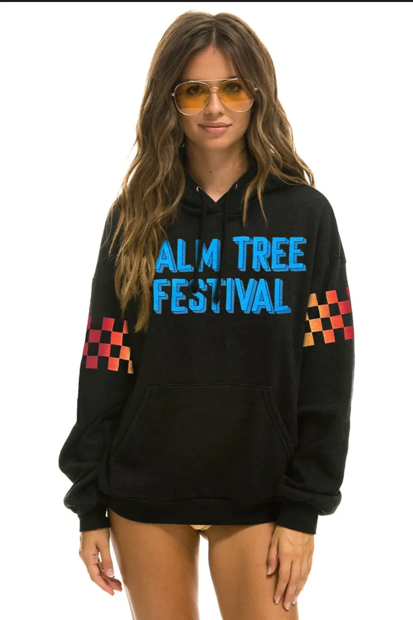 Aviator Nation PALM TREE FESTIVAL ASPEN 2023 PULLOVER HOODIE RELAXED - BLACK