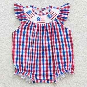 baby American flag embroidery onesie SR0388