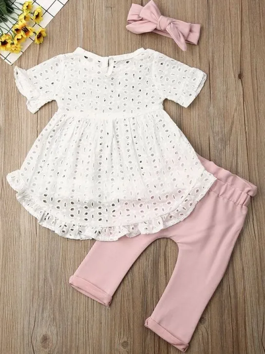 Baby Born with Style Eyelet Hi-Lo Tunic and Belted Leggings Set