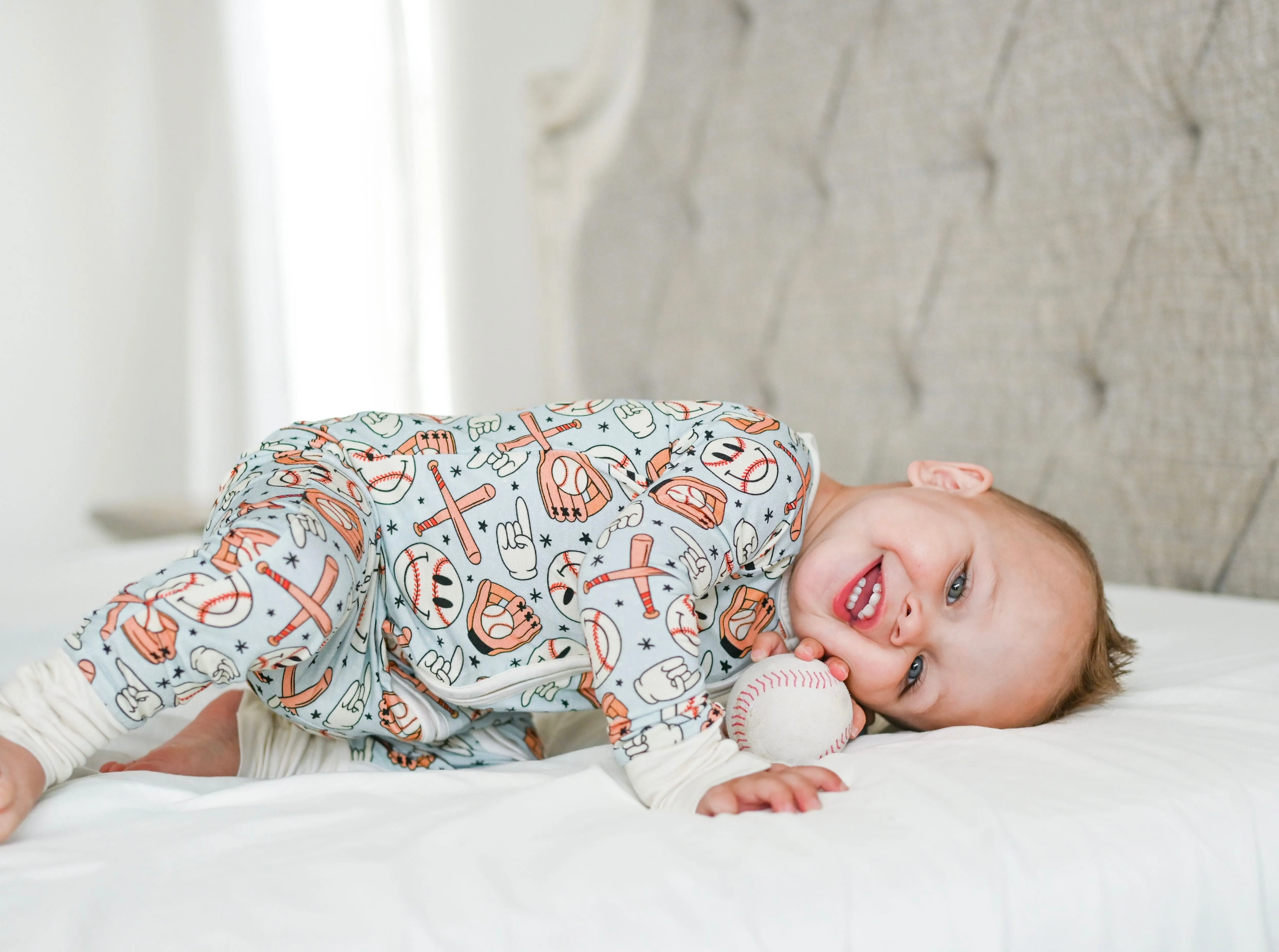 Baseball Smiley Dream Romper