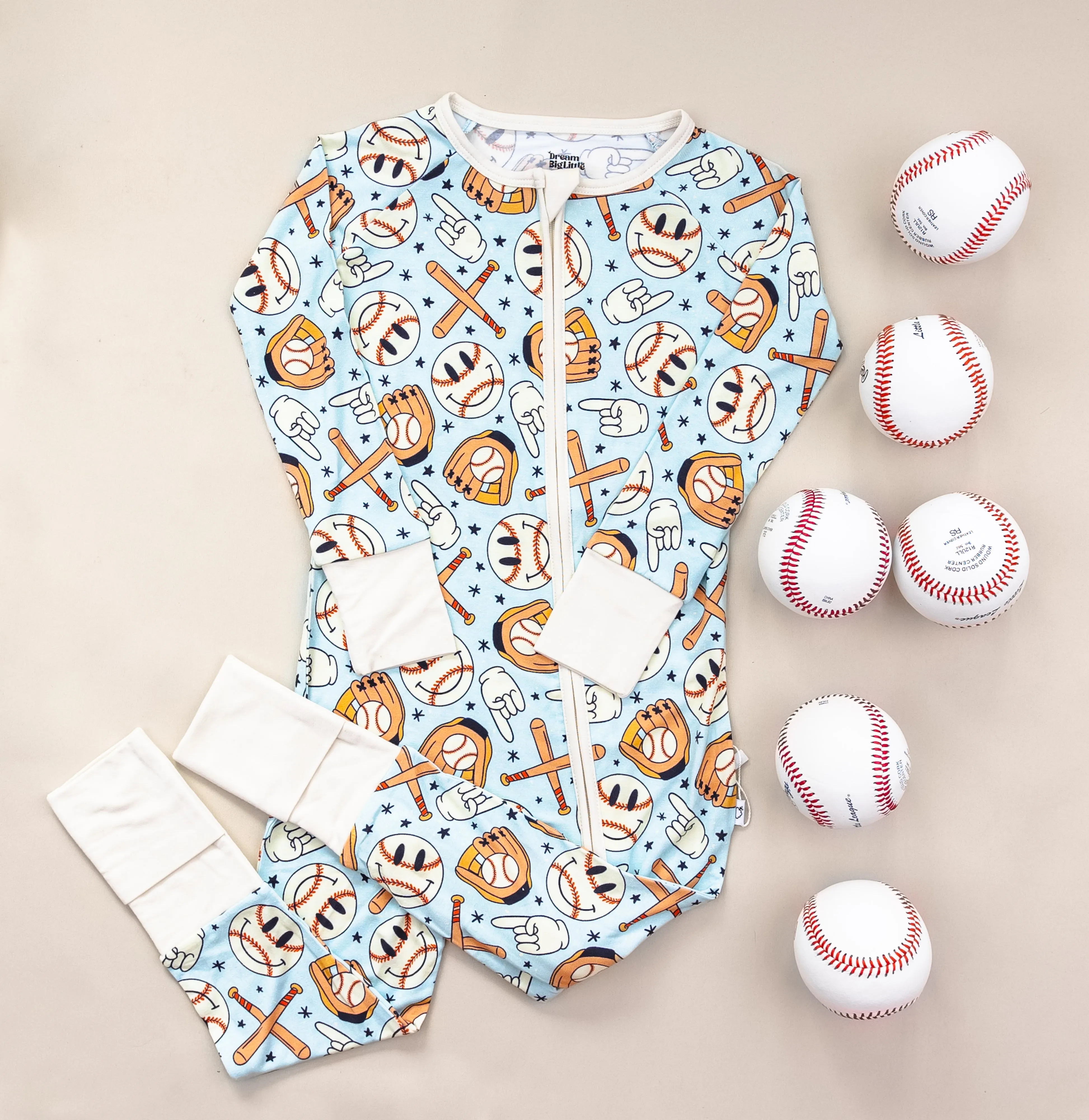 Baseball Smiley Dream Romper