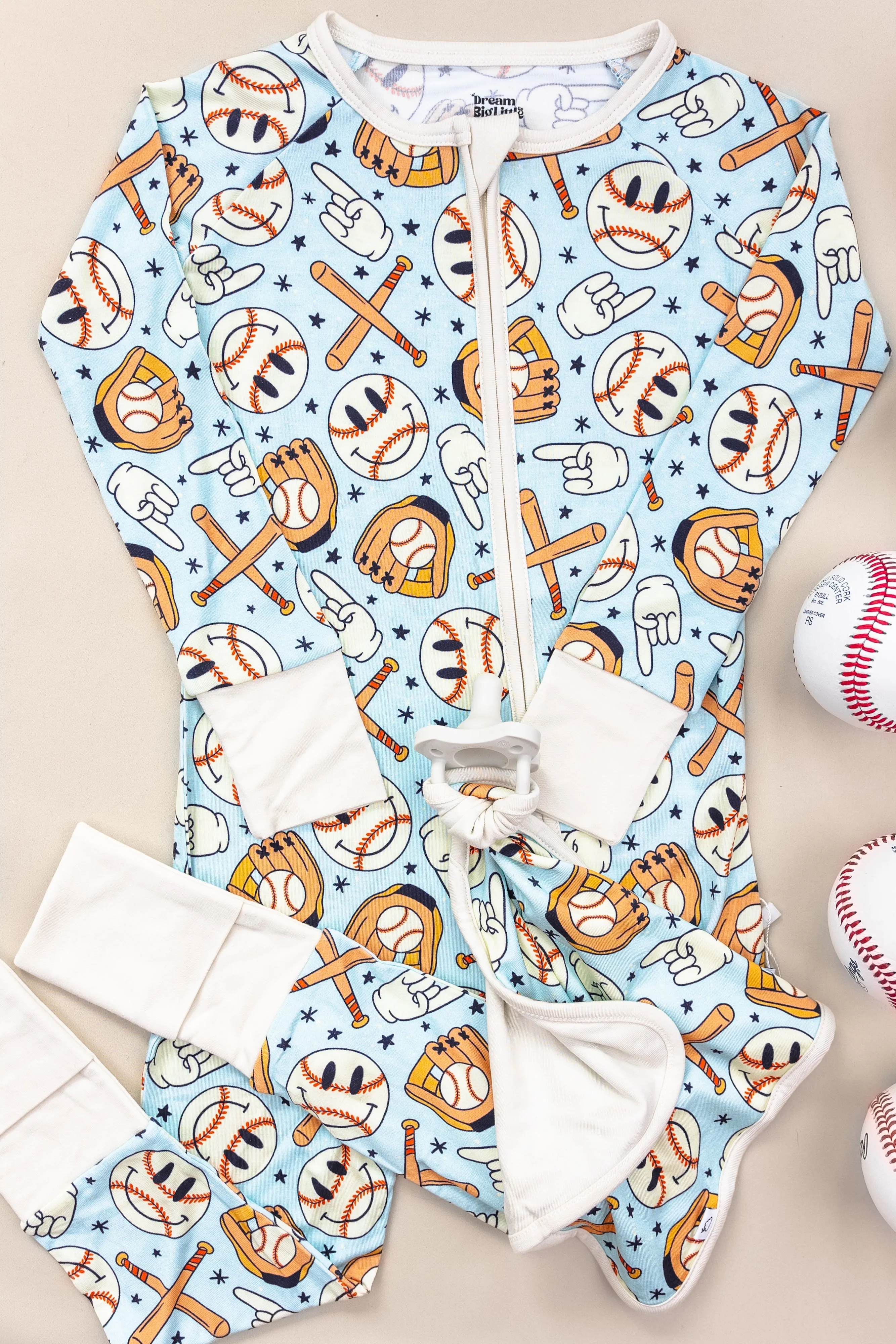 Baseball Smiley Dream Romper