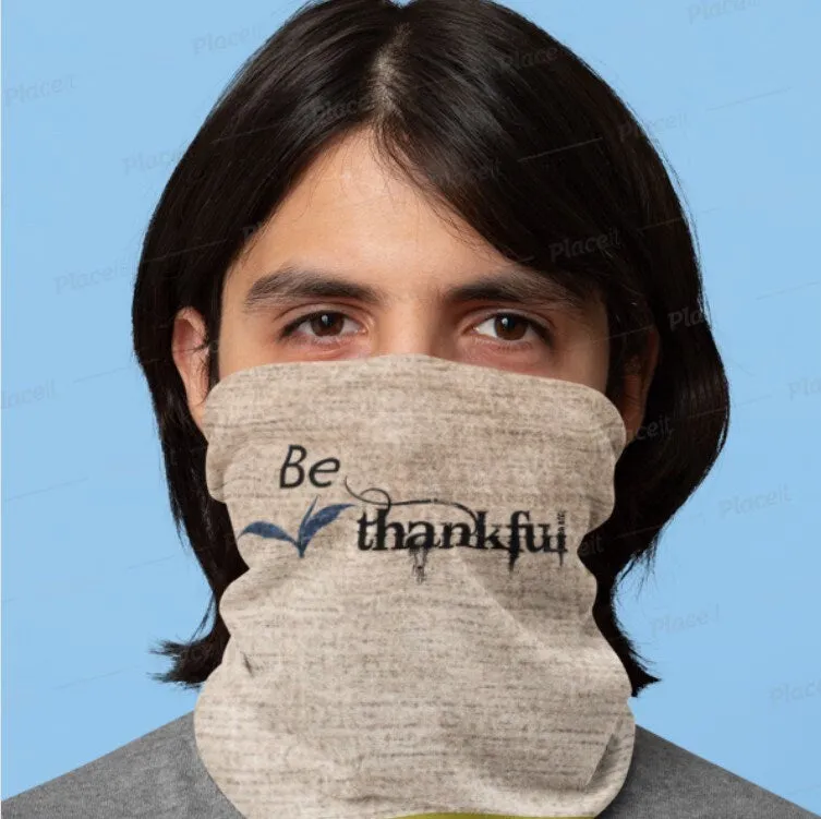 Be Thankful, Denim,Suede Look,Neck Gaiter,Multi-functional , Face,Headband,Bandana,Balaclava,Hair Band,Dust Mask,Cute Valentine Gift