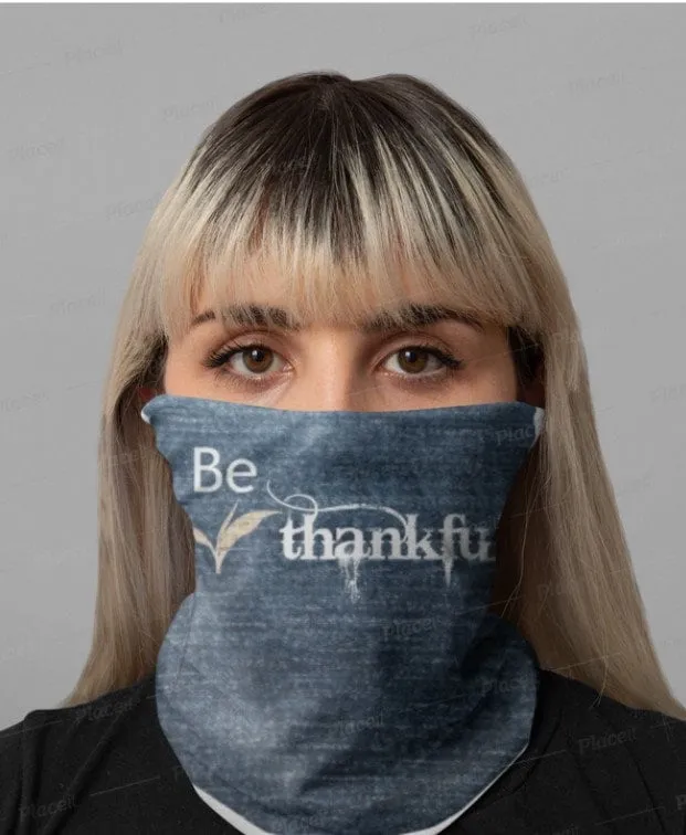 Be Thankful, Denim,Suede Look,Neck Gaiter,Multi-functional , Face,Headband,Bandana,Balaclava,Hair Band,Dust Mask,Cute Valentine Gift