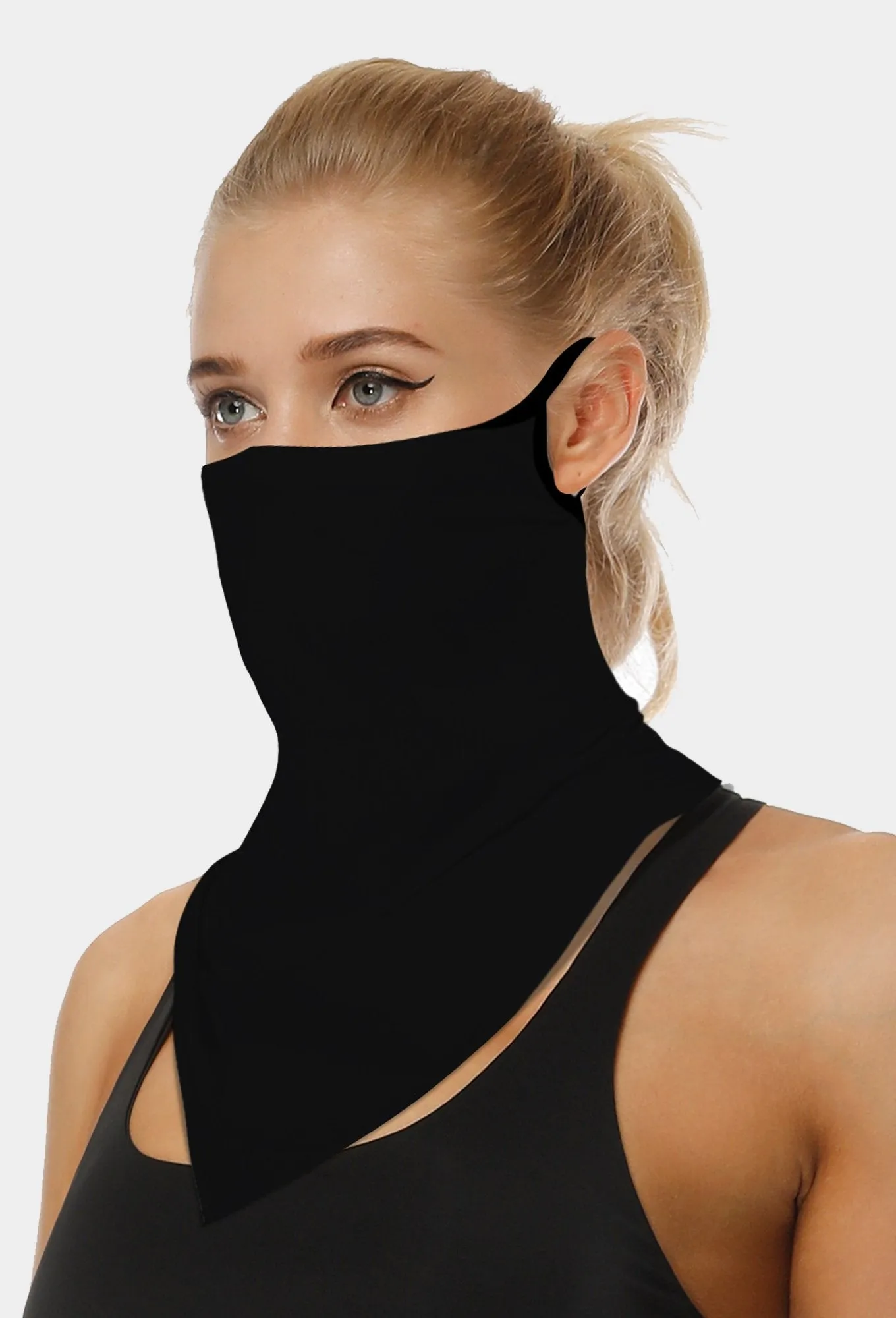 Black Face Scarf With Earloops