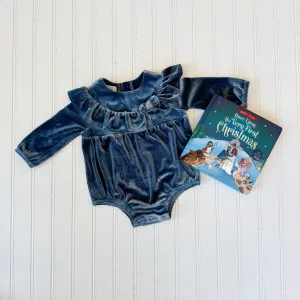 Blue Velvet Bubble Romper