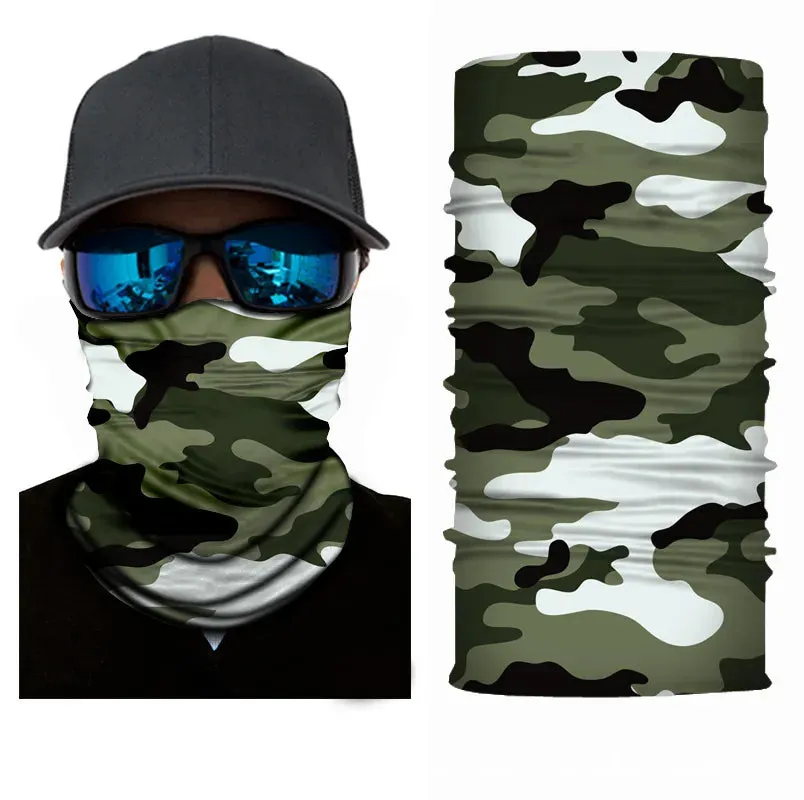 Camouflage Seamless Balaclava Magic Scarf Cycling Outdoors Neck Warmer Tube Half Face Shield Headband Military Army Neckerchief