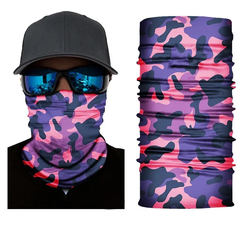 Camouflage Seamless Balaclava Magic Scarf Cycling Outdoors Neck Warmer Tube Half Face Shield Headband Military Army Neckerchief