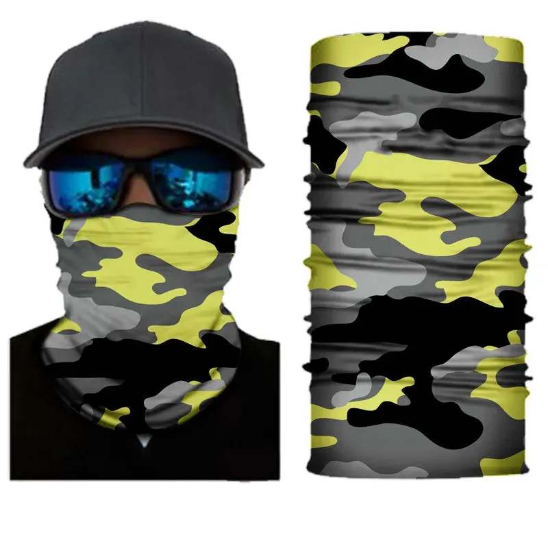 Camouflage Seamless Balaclava Magic Scarf Cycling Outdoors Neck Warmer Tube Half Face Shield Headband Military Army Neckerchief