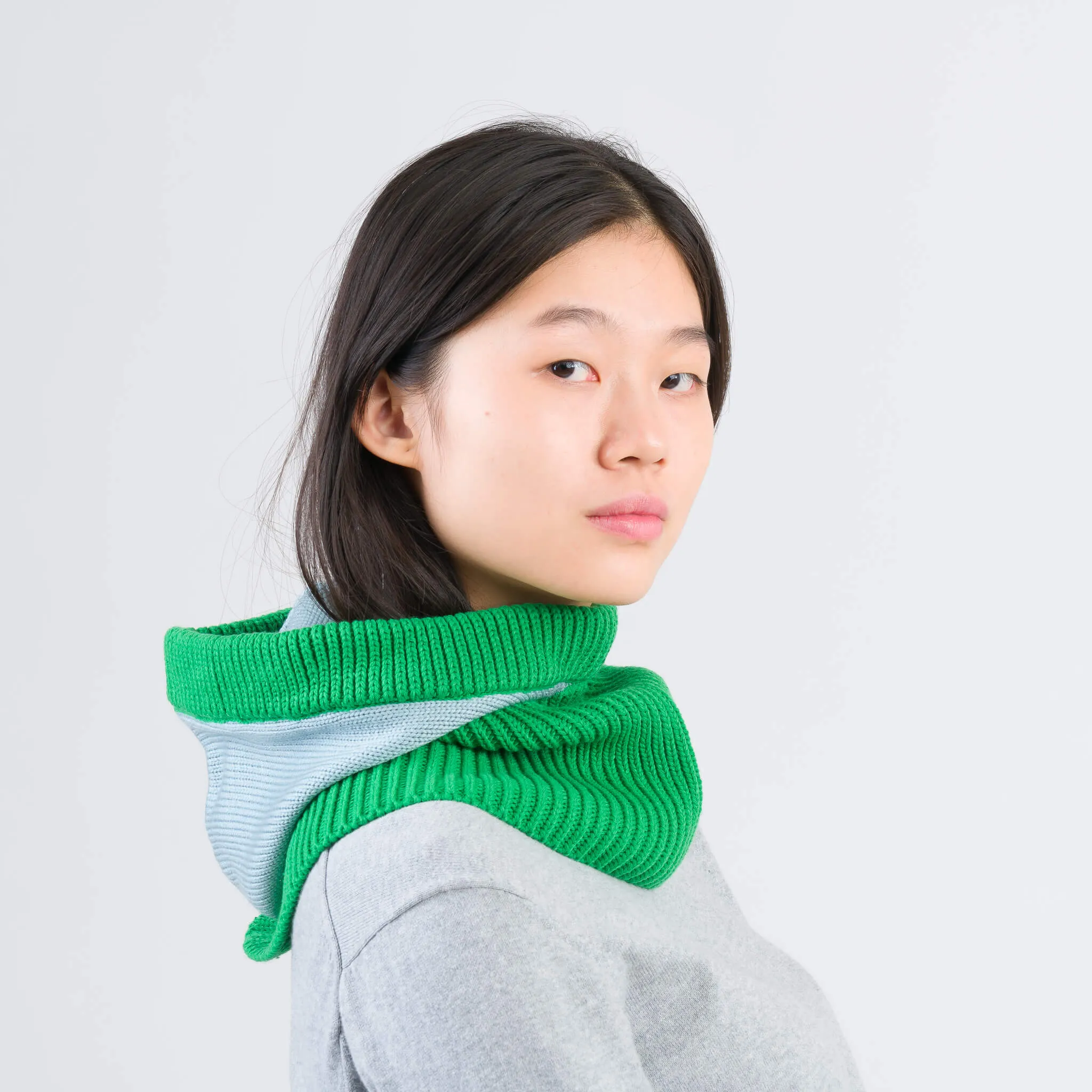 Colorblock Knit Hood