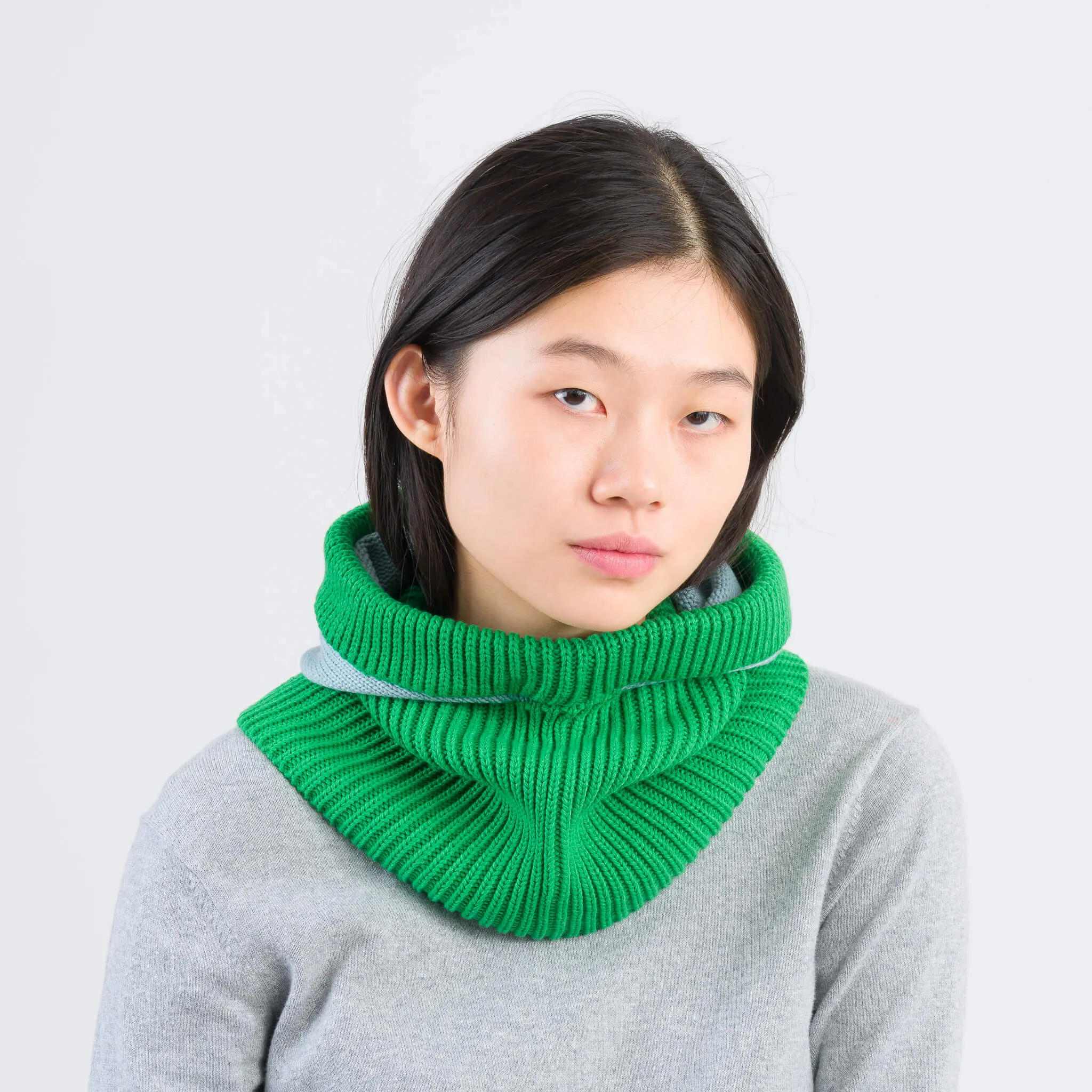 Colorblock Knit Hood