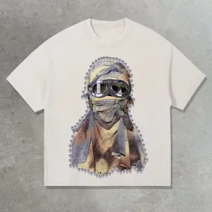 Diamond balaclava print cotton T-shirt