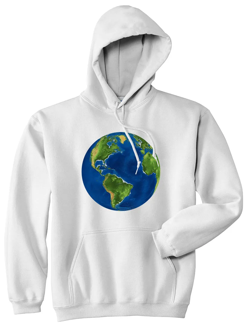 Earth Globe Mens Pullover Hoodie