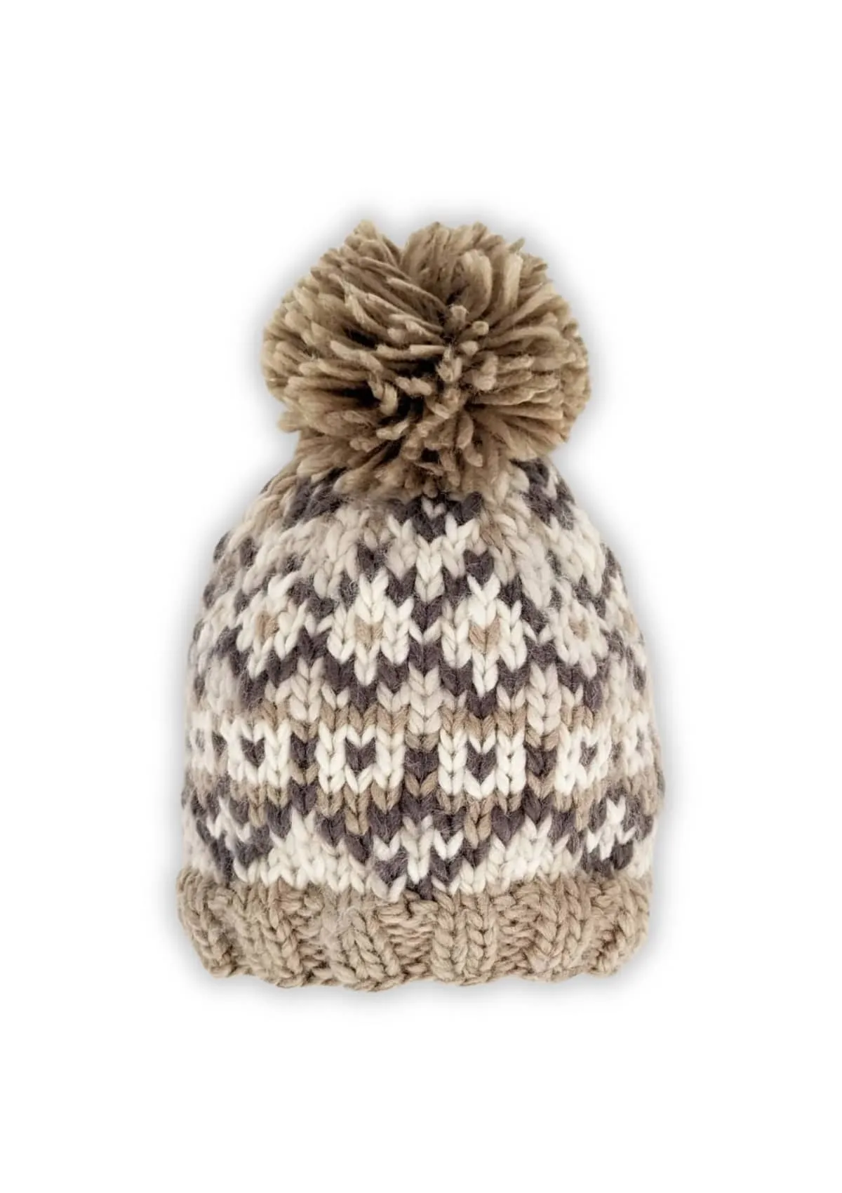 Fairisle Beanie Hat - Pebbles