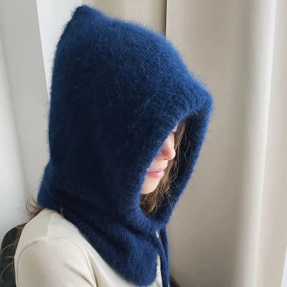 Fashion Balaclava Autumn Winter Warm Neck Women's Solid Color Hat