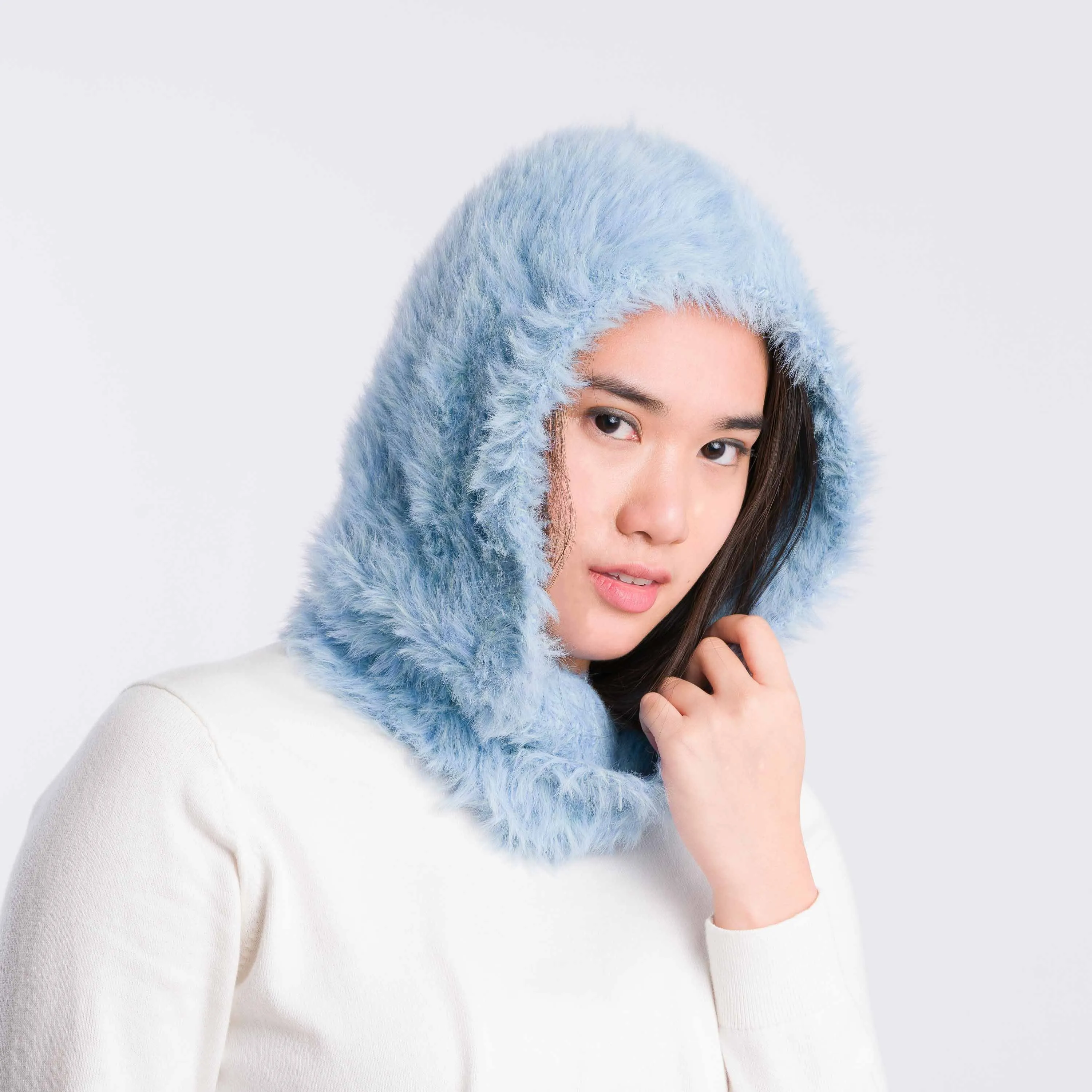 Faux Fur Knit Hood