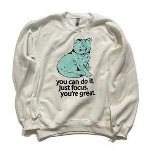 Focus Cat Sweatshirt - Icy Blue Cat