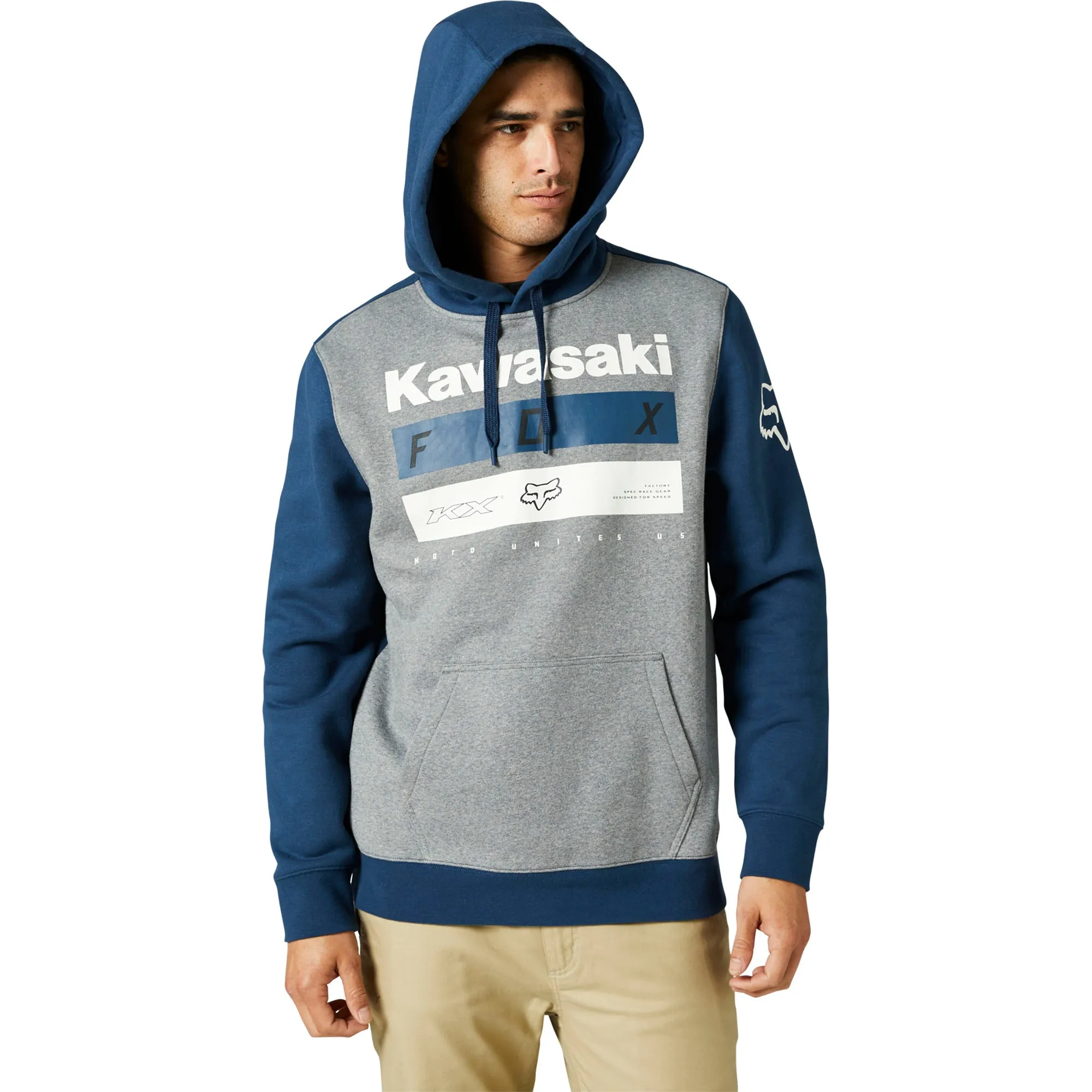 Fox Racing Kawasaki Stripes Pullover Hoodie Dark Indigo Blue