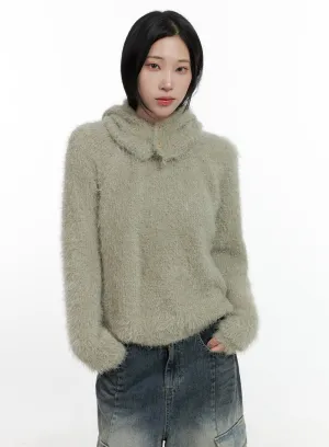 Fuzzy Knit Sweater and Balaclava Set CN407