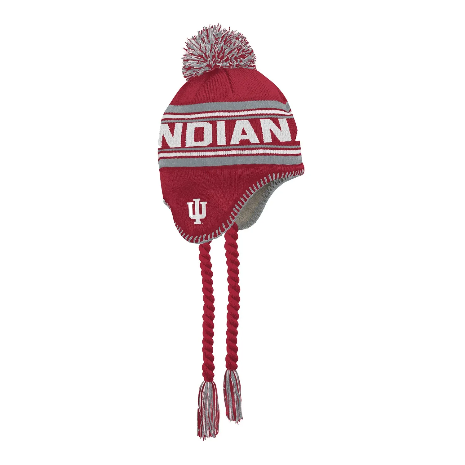 Indiana Hoosiers Youth Jacqyard Tassel Pom Crimson Knit Hat