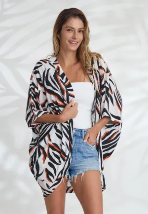 Indii Breeze Short Kimono - Zee White