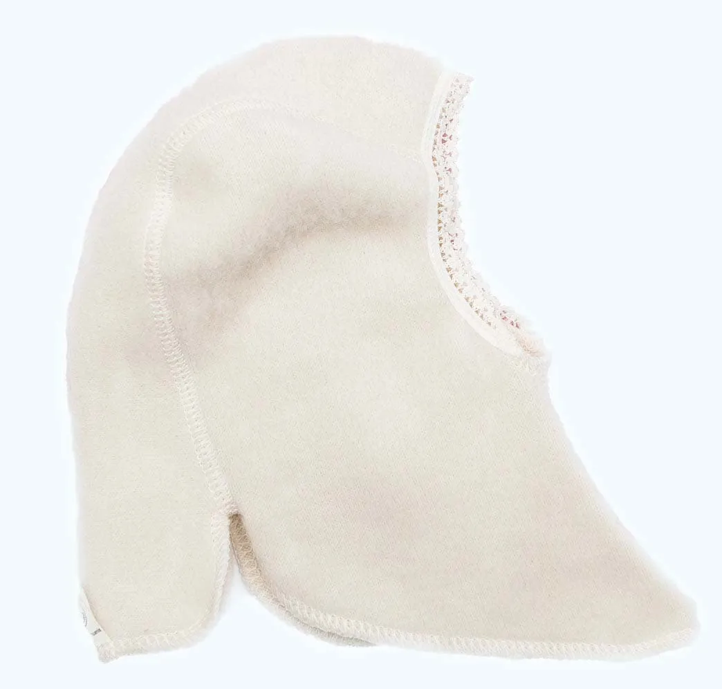 LANACare Baby Balaclava with Lace Edge - Baby (Balaclava) in Organic Merino Wool