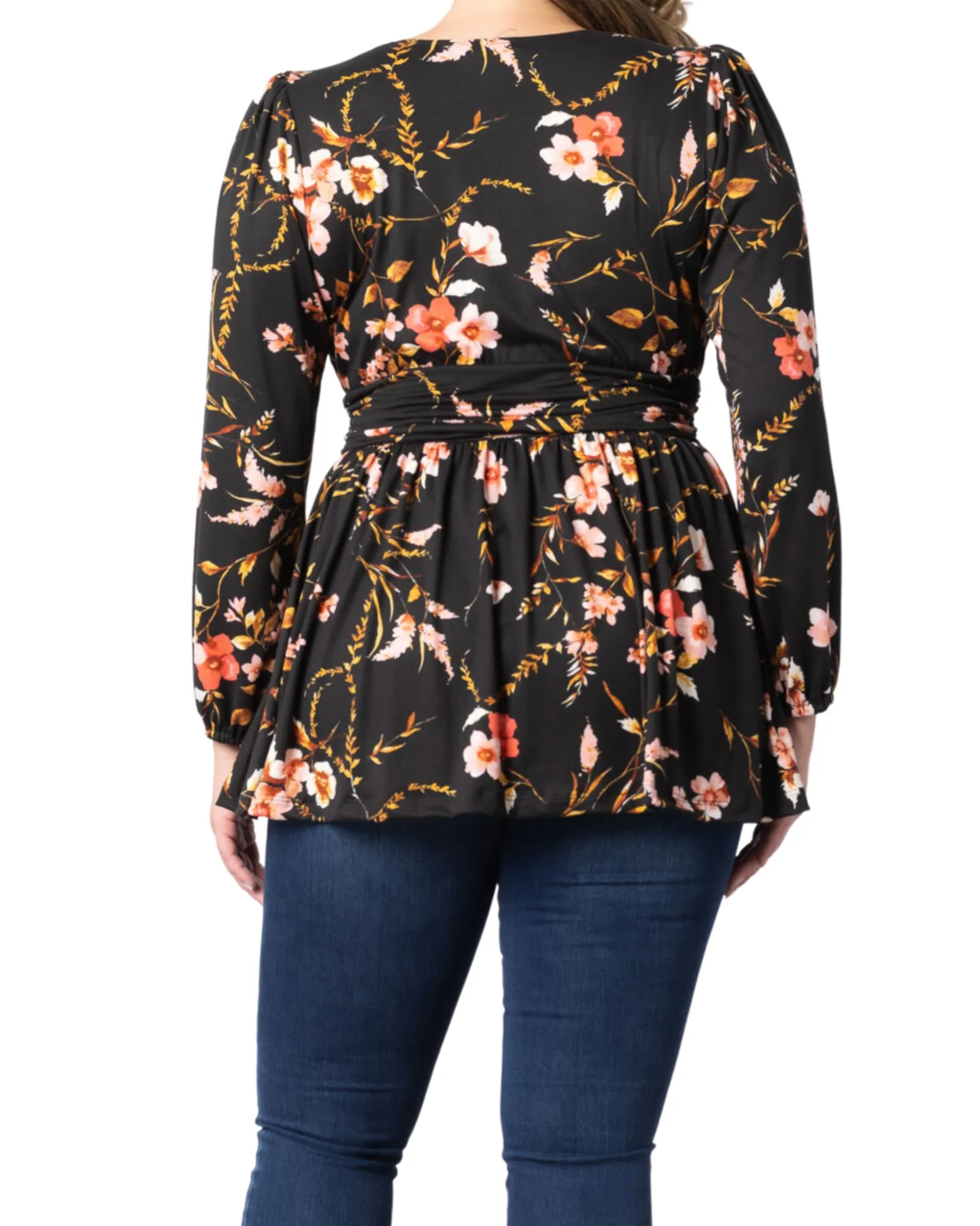 Leah Long Sleeve Tunic Top | MIDNIGHT GARDEN