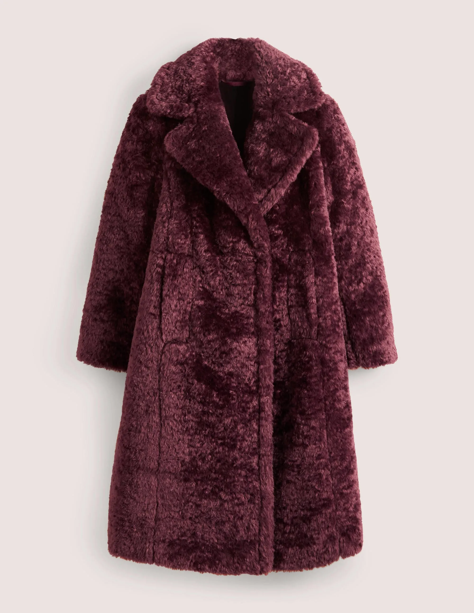 Longline Teddy Coat-Fig