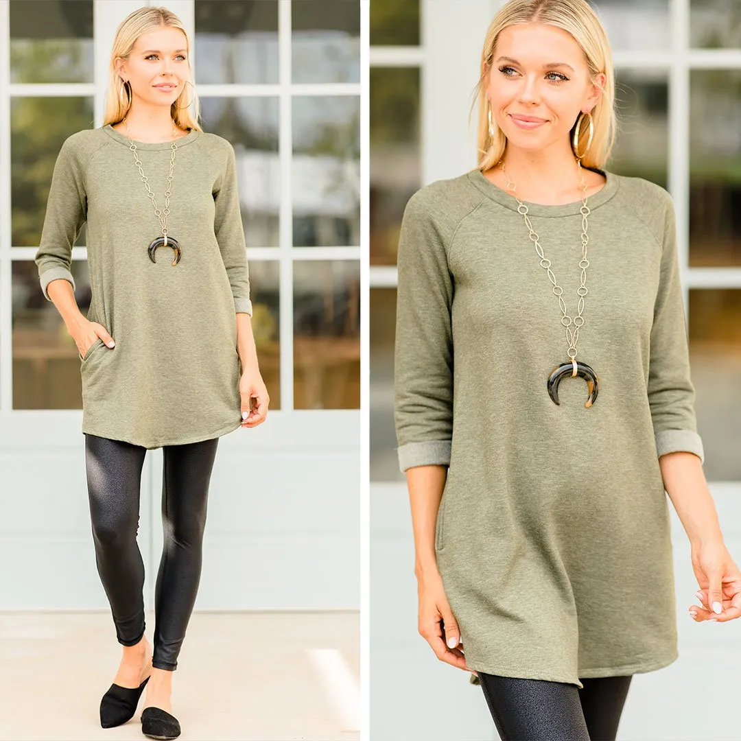 Love Of Leisure Olive Green Tunic