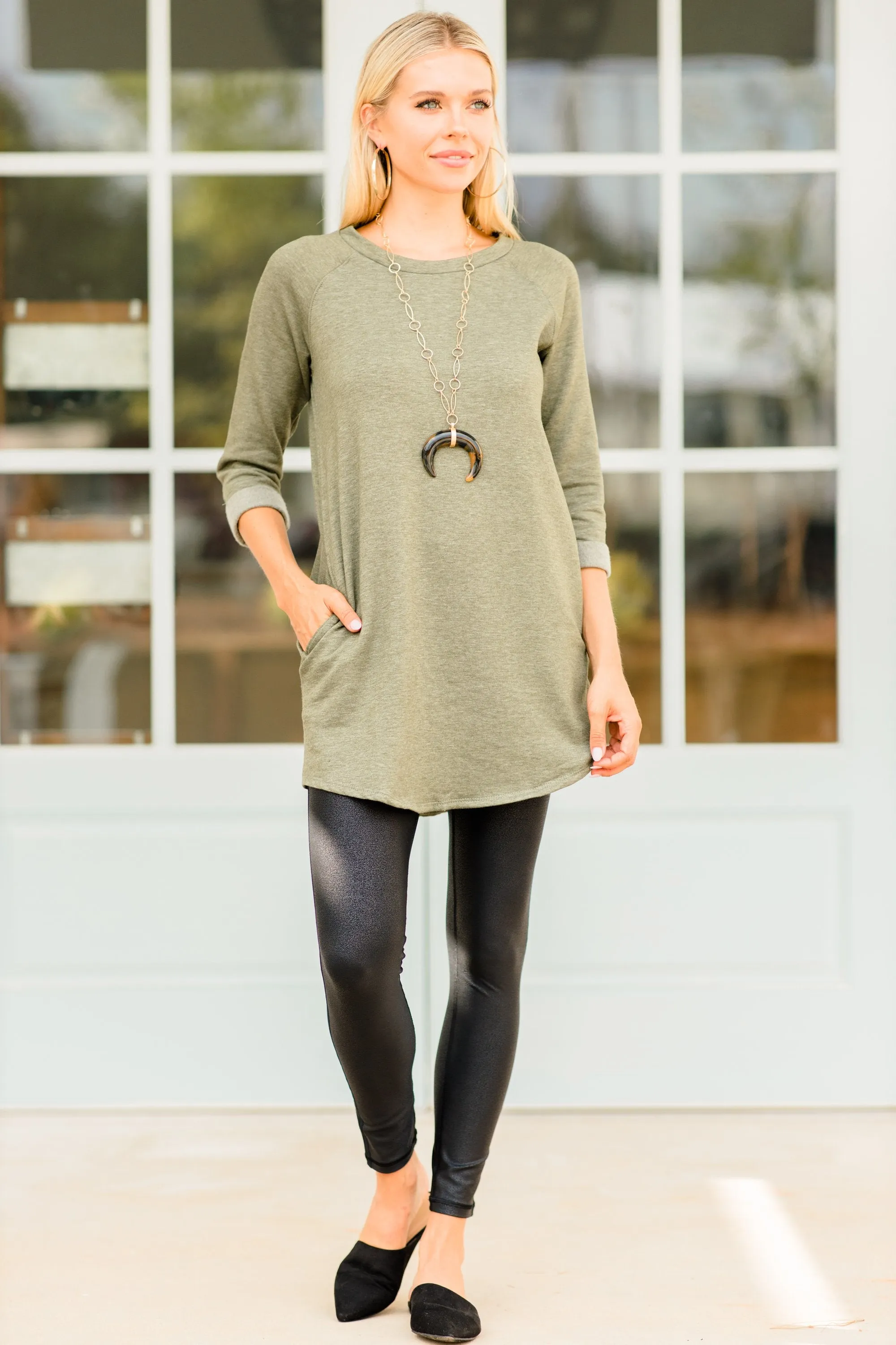 Love Of Leisure Olive Green Tunic