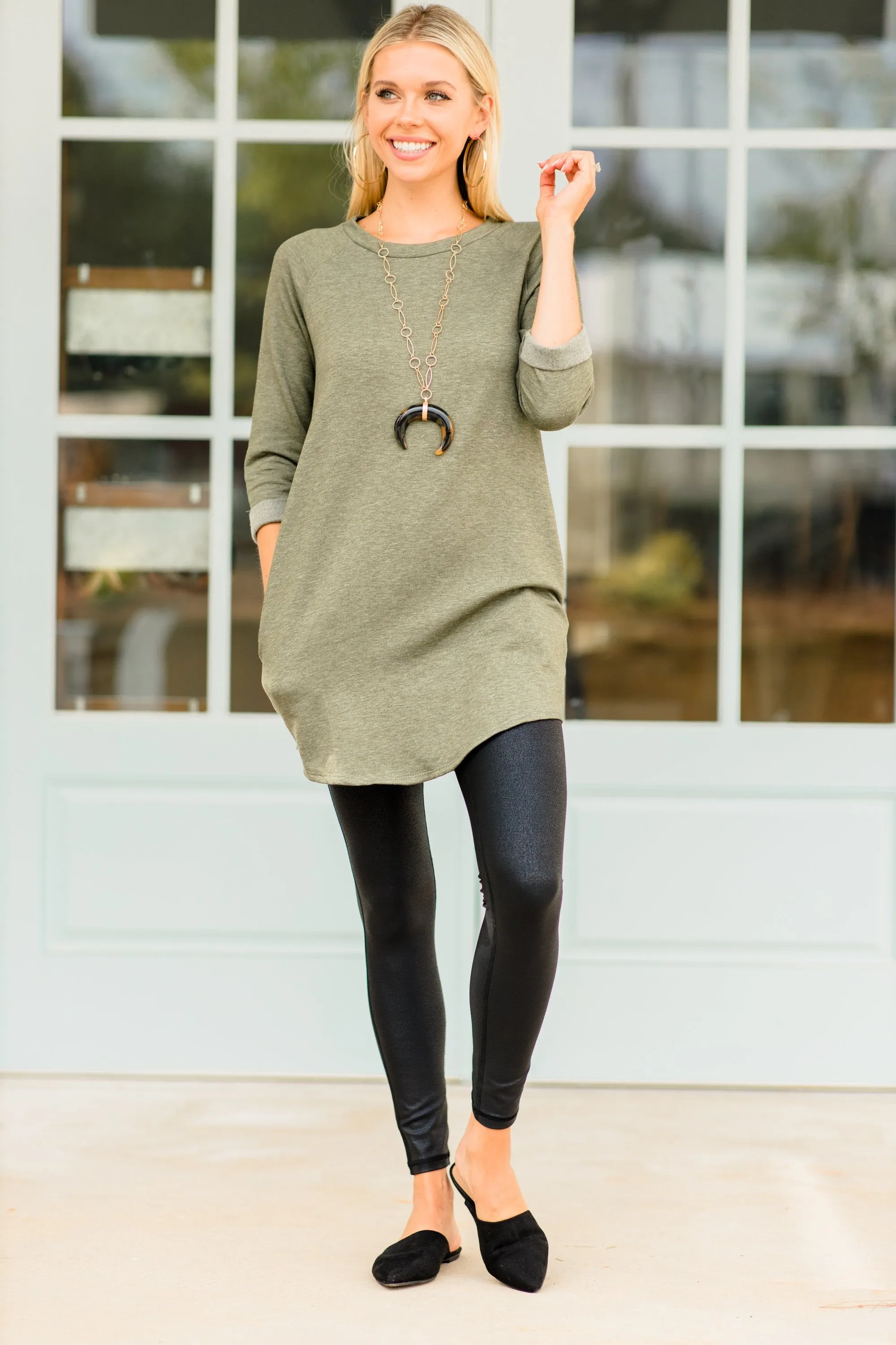 Love Of Leisure Olive Green Tunic