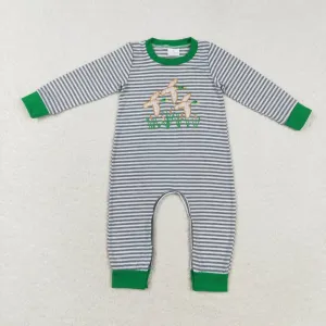 LR1217  baby boy clothes embroidery mallard boy winter romper