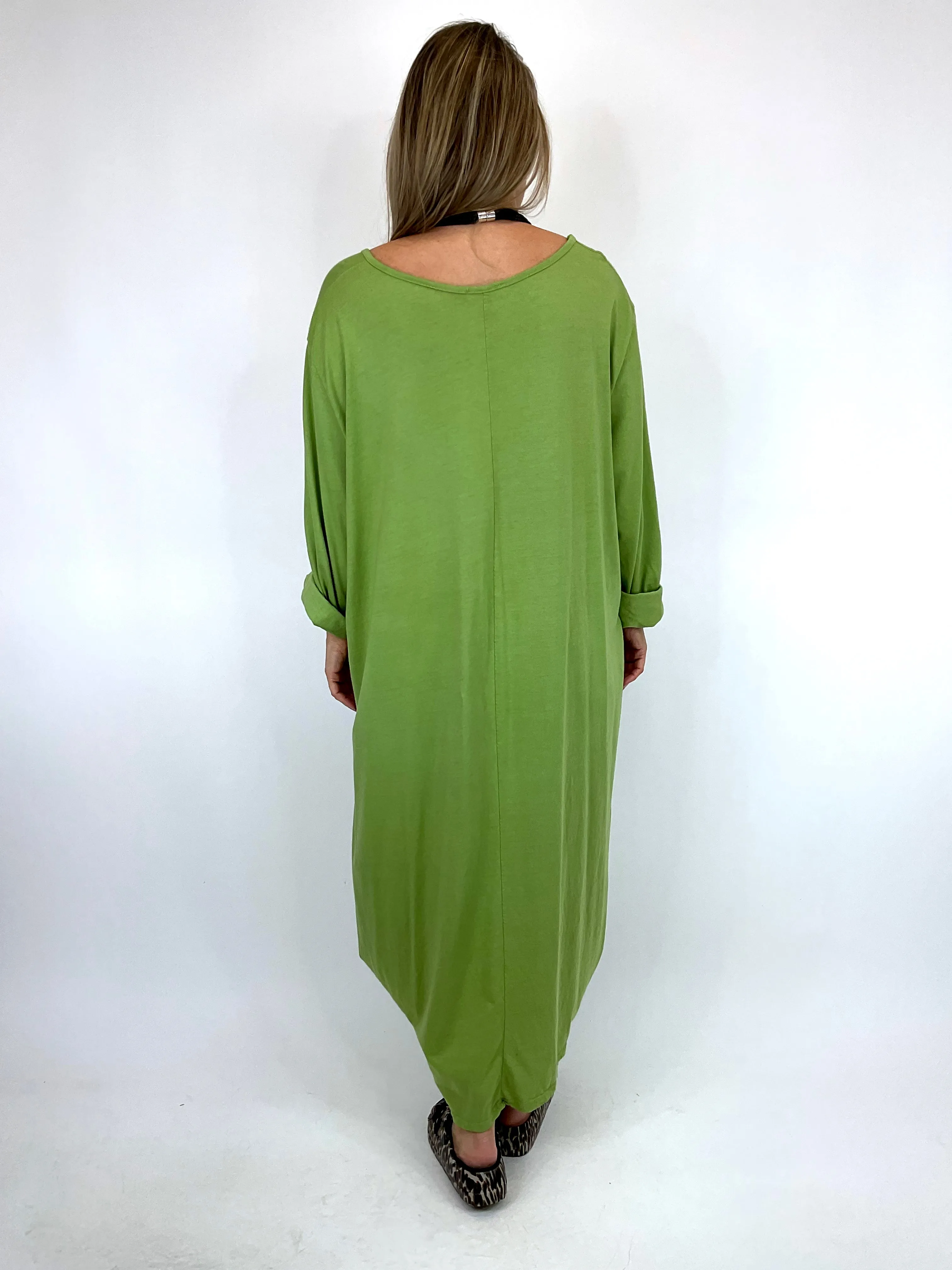 Made in Italy Lagenlook Ellis Ruche Tunic in Lime. code 55919