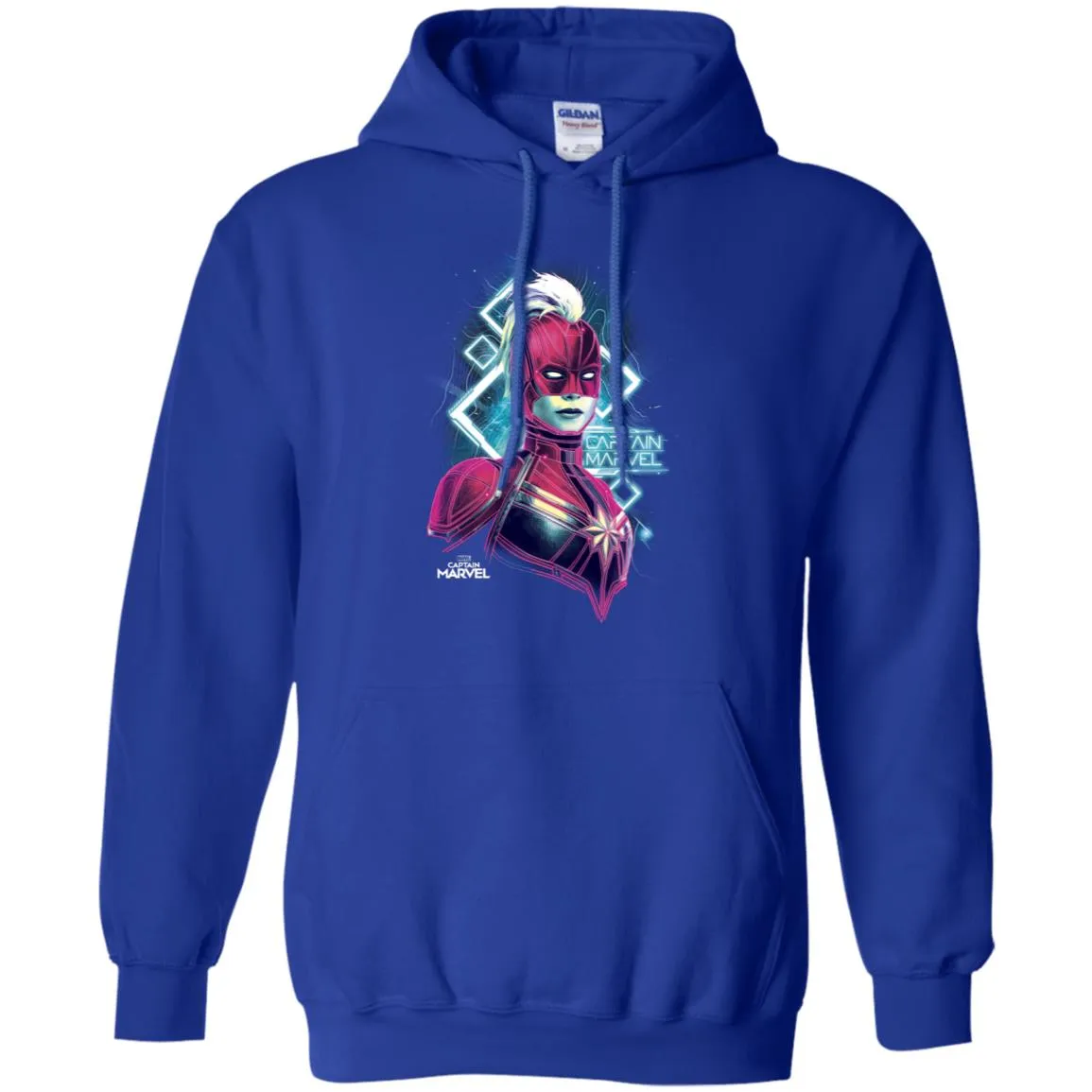 Marvel Captain Marvel Space Glow Neon Pullover Hoodie Sweatshirt