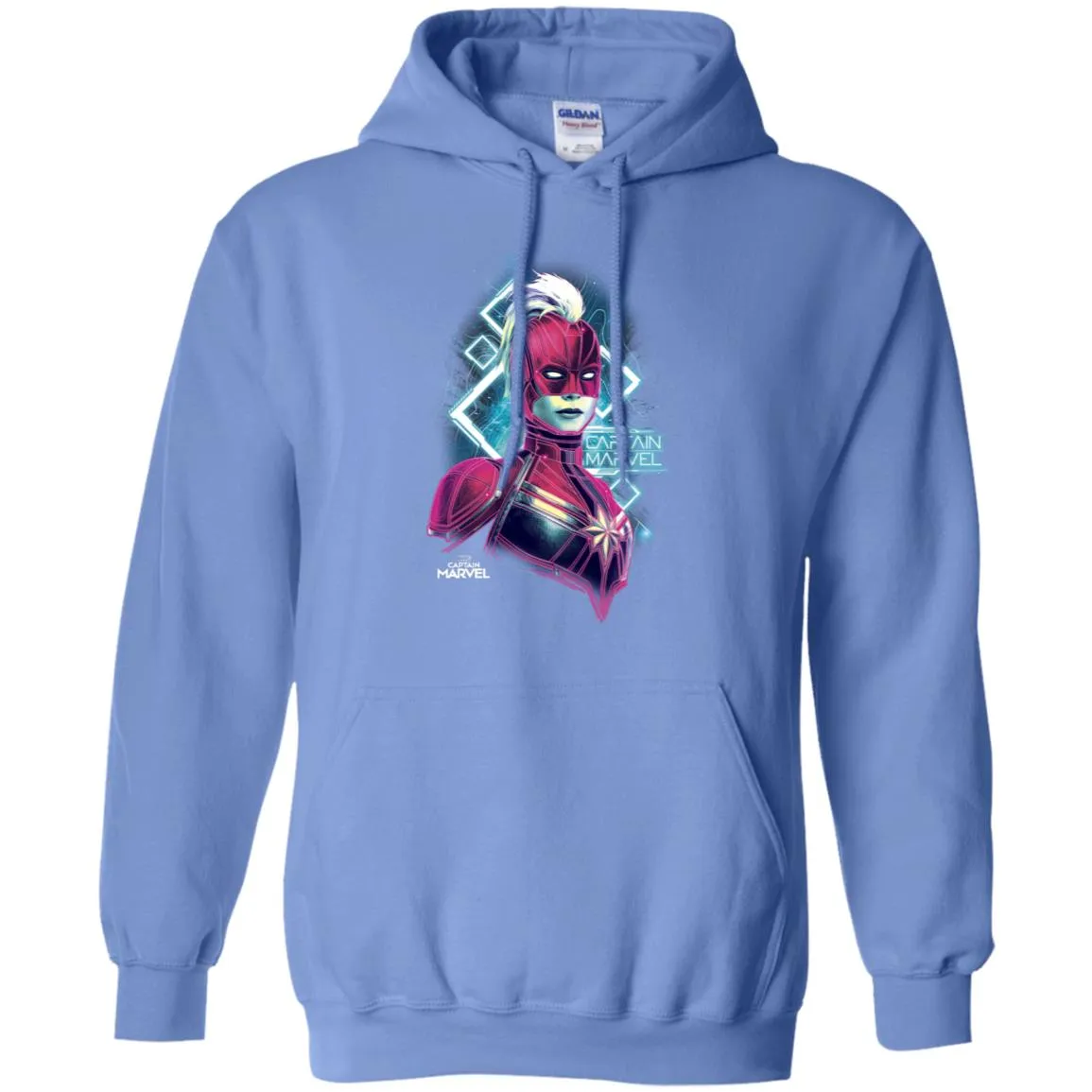 Marvel Captain Marvel Space Glow Neon Pullover Hoodie Sweatshirt