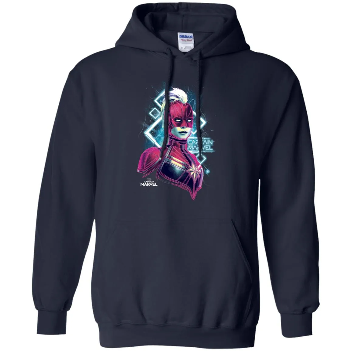 Marvel Captain Marvel Space Glow Neon Pullover Hoodie Sweatshirt