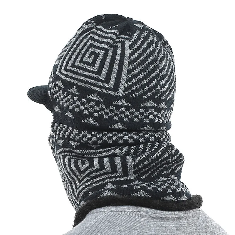 Men's Winter Knitted Balaclava Cap - Black,Gray,Navy