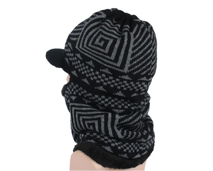 Men's Winter Knitted Balaclava Cap - Black,Gray,Navy