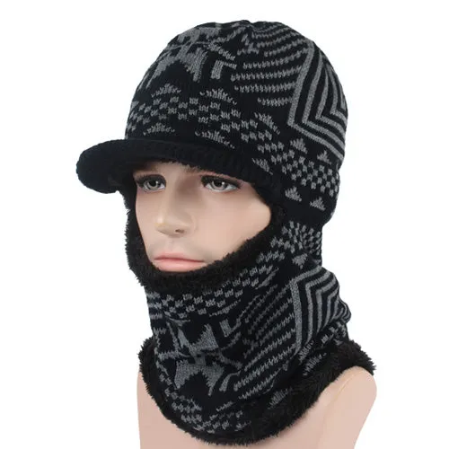 Men's Winter Knitted Balaclava Cap - Black,Gray,Navy