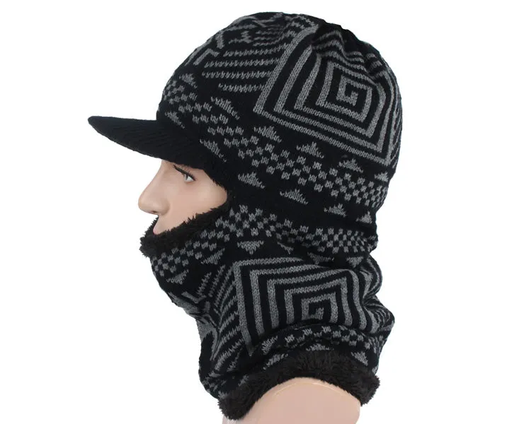 Men's Winter Knitted Balaclava Cap - Black,Gray,Navy