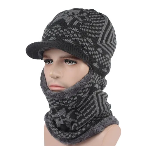 Men's Winter Knitted Balaclava Cap - Black,Gray,Navy