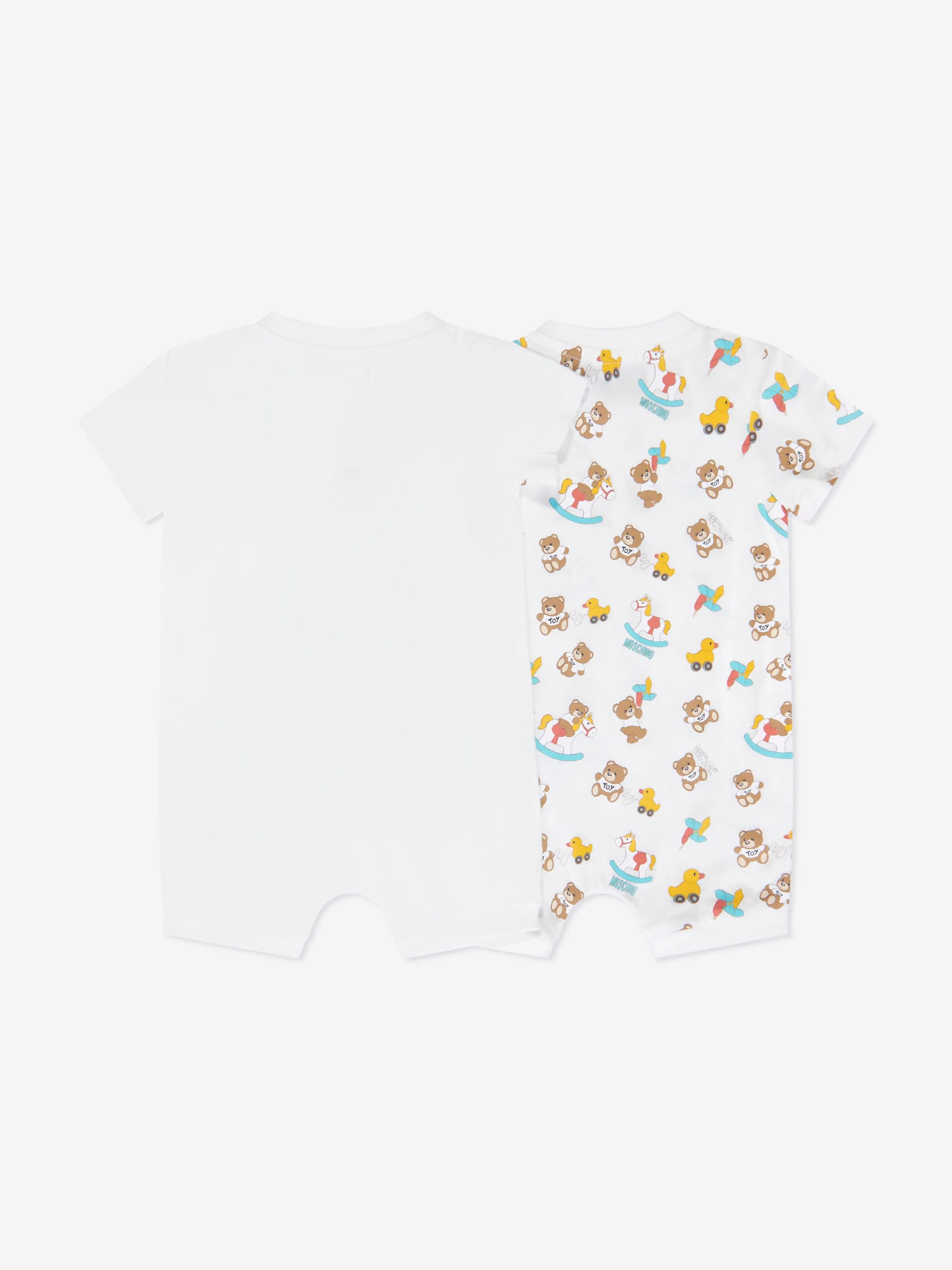 Moschino Baby Romper Gift Set in Ivory